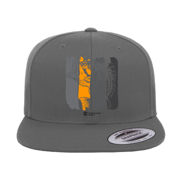 Fishing Grunge Bars Flat Bill Cap